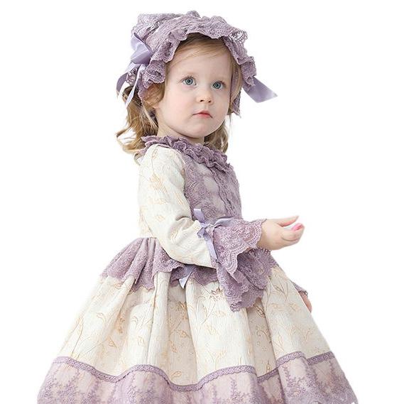 Custom Purple Clothing European Vintage Wholesale Noble Style Girls Dresses - Wholesale boutique from Guangzhou Gaoteng Garment Co., Ltd., China