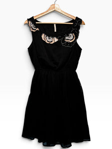 Willow & Clay, Black, SLVLS, Crew Neck, Sequins, Faux pearls & Iridescent stones, Dress - Wholesale boutique from Here We Go Again, United States