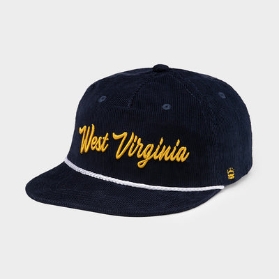 West Virginia Retro-Inspired Script Corduroy Hat - Wholesale casual from Homefield Apparel, United States