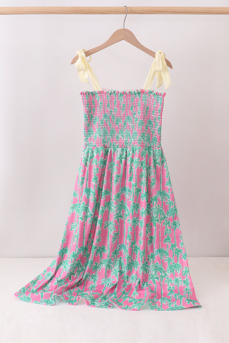 Palm Tree Smocked Women Dress - Wholesale boho from Honeydew USA, United States