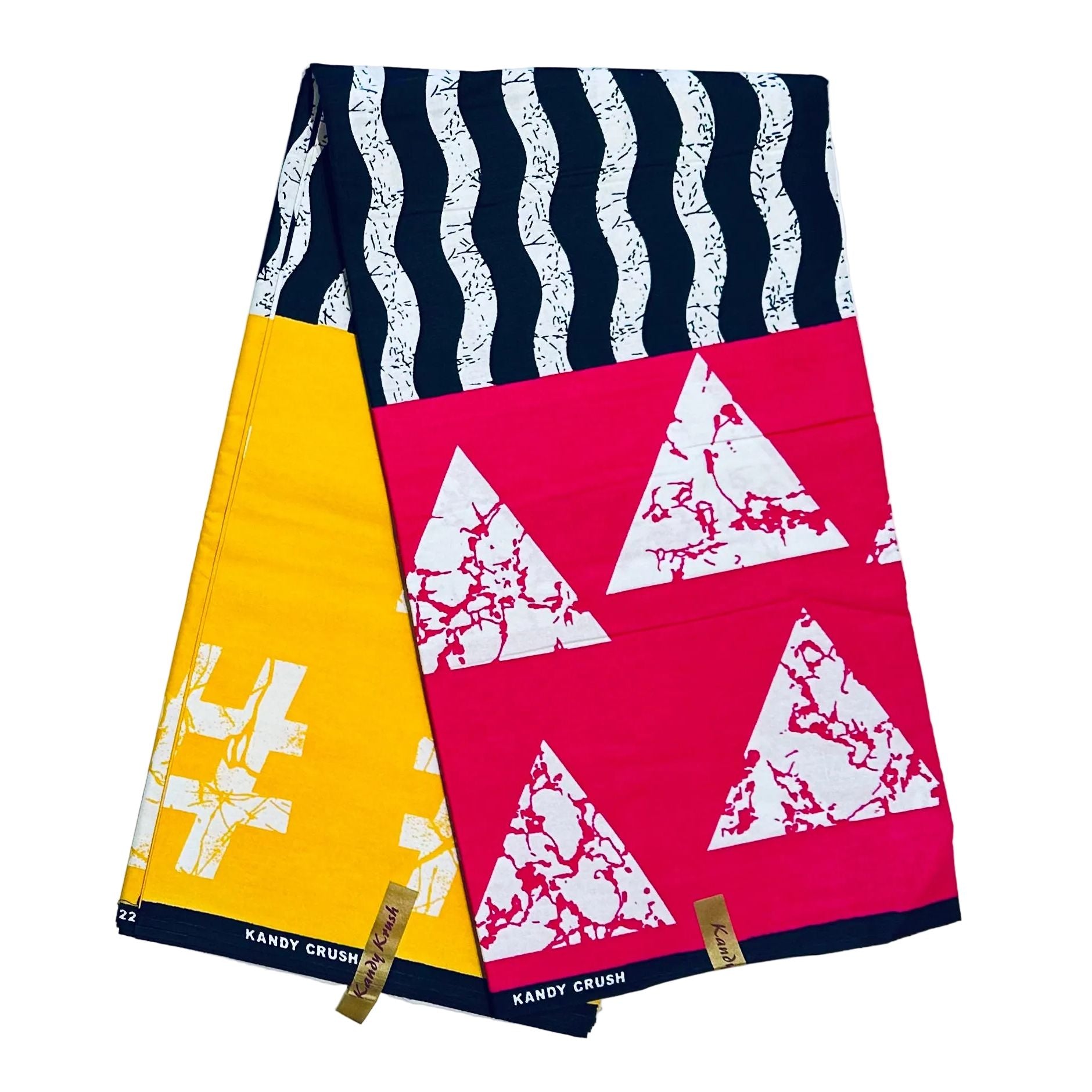 African Print Fabric/ Ankara - Pink, Yellow, Black, White 'Lagos Candy', Yard or Wholesale - Wholesale boho from House Of Mami Wata, United States
