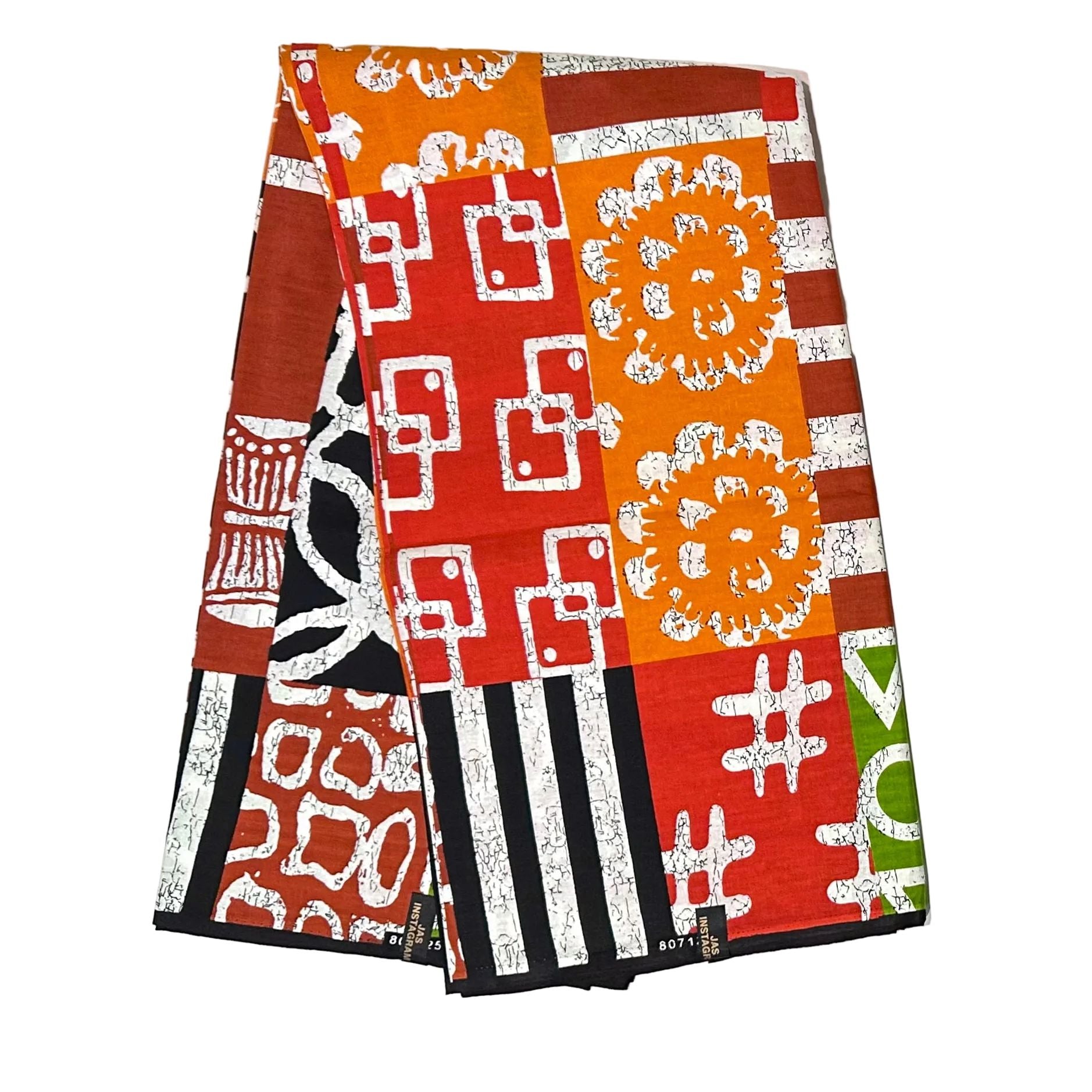 African Print Fabric/ Ankara - Shades of Brown, Green, Red, Orange, Black 'Charmed Bazaar', YARD or WHOLESALE - Wholesale boho from House Of Mami Wata, United States