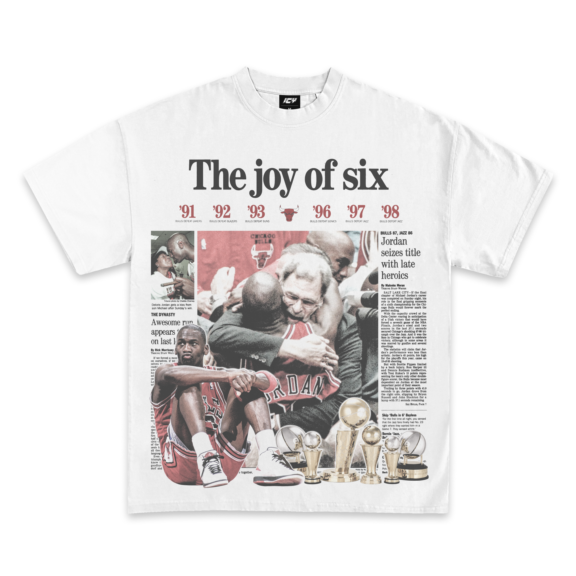 1998 Chicago Bulls Icy Exclusive NBA Champions T-Shirt - Wholesale streetwear from Icy, Canada