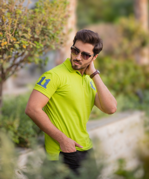 Interjacq Mens Polo - Lime Green - Regular Fit - IM104 - Wholesale boho from Interjacq, Pakistan