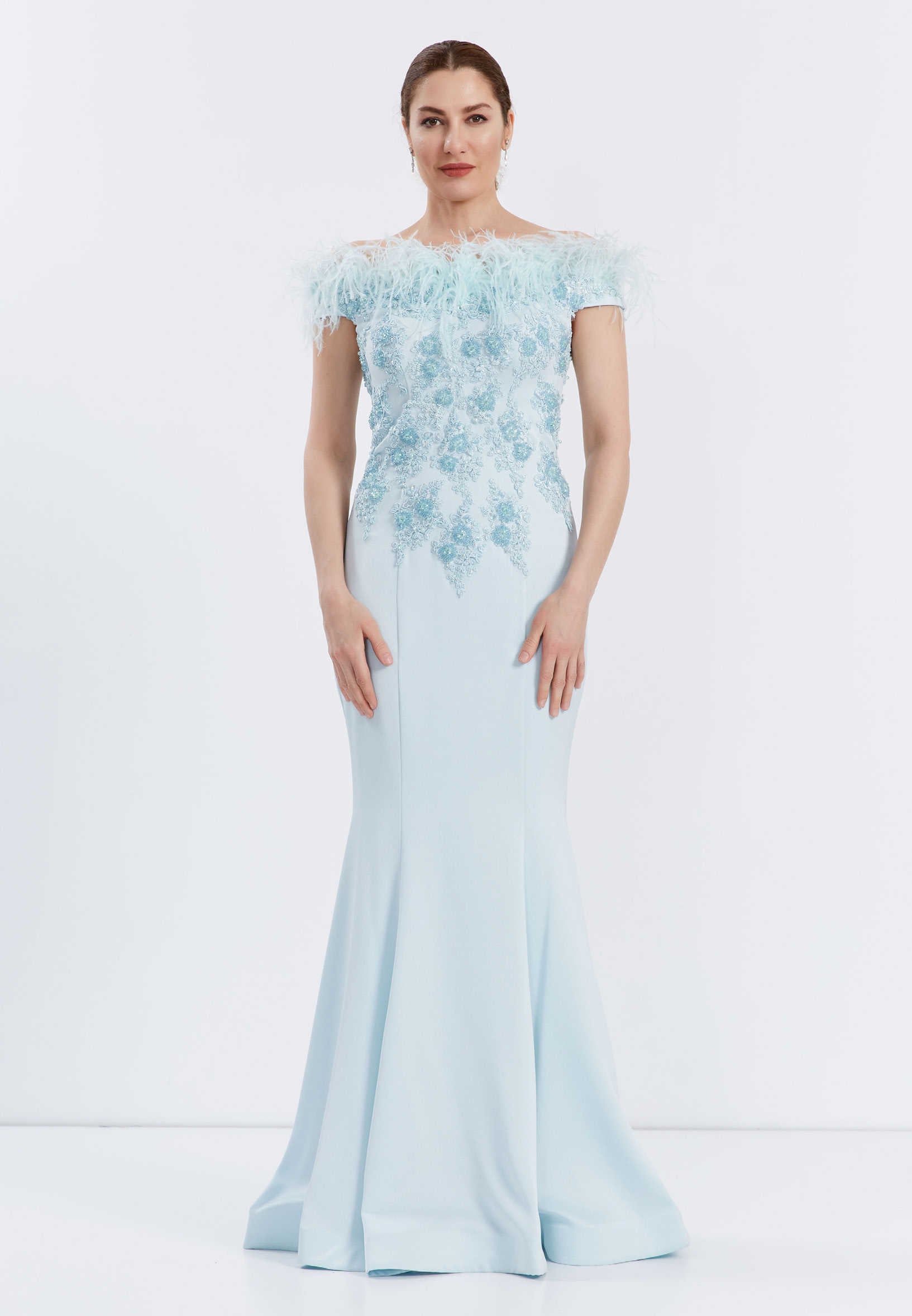 Off Shoulder Maxi Lycra Mermaid Regular Evening Dress frc6193 - Wholesale accessories from Istanbul Fashion Center, Turkey