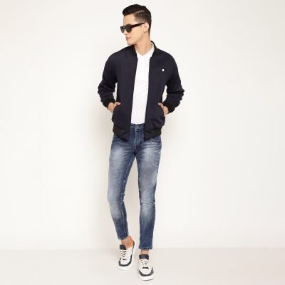 Blue synthetic jacket - Wholesale casual from Karnika Garments, India