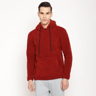 Red fleece sweatshirt - Wholesale casual from Karnika Garments, India