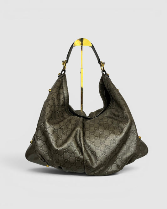 Gucci Metallic GG Signature Jockey Tote - Wholesale boutique from Kit’s Boutique, United States