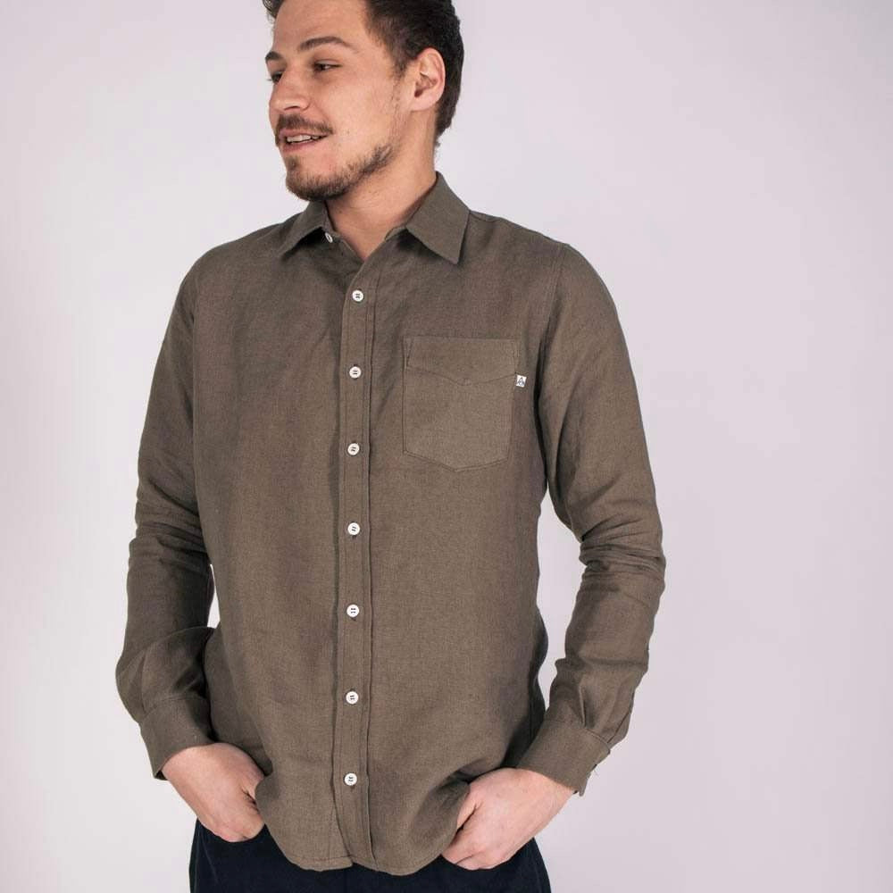 Chemise en lin kaki Zeus - Wholesale designer from L’Appartement Français, France