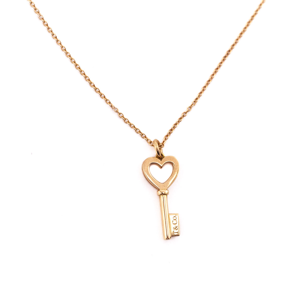 Tiffany & Co. 18K Rose Gold Mini Heart Key Pendant Necklace - Wholesale accessories from Love that Bag etc, Canada