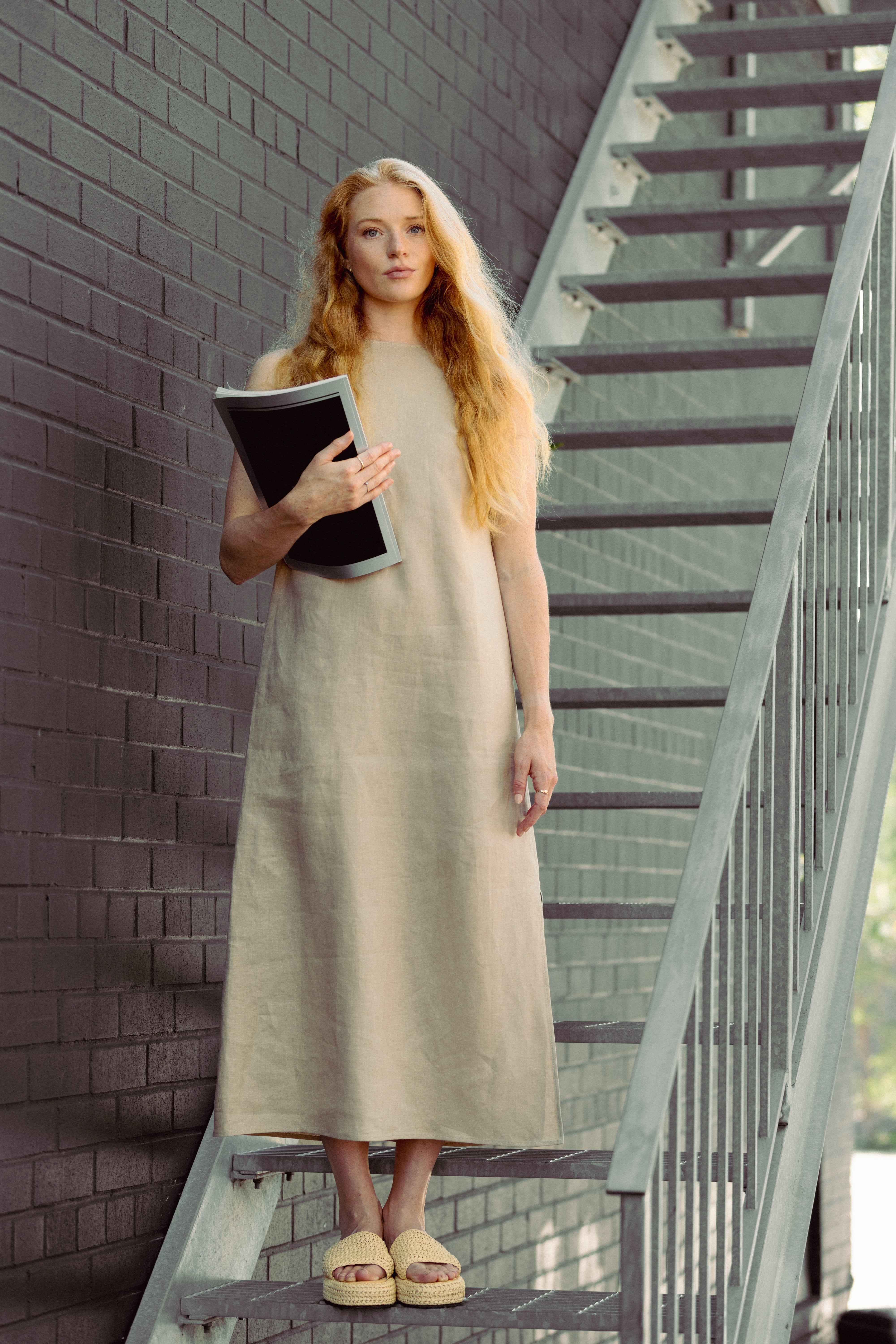 Linen sleeveless Dress - Wholesale modern from Luna Clothing Collection, Canada