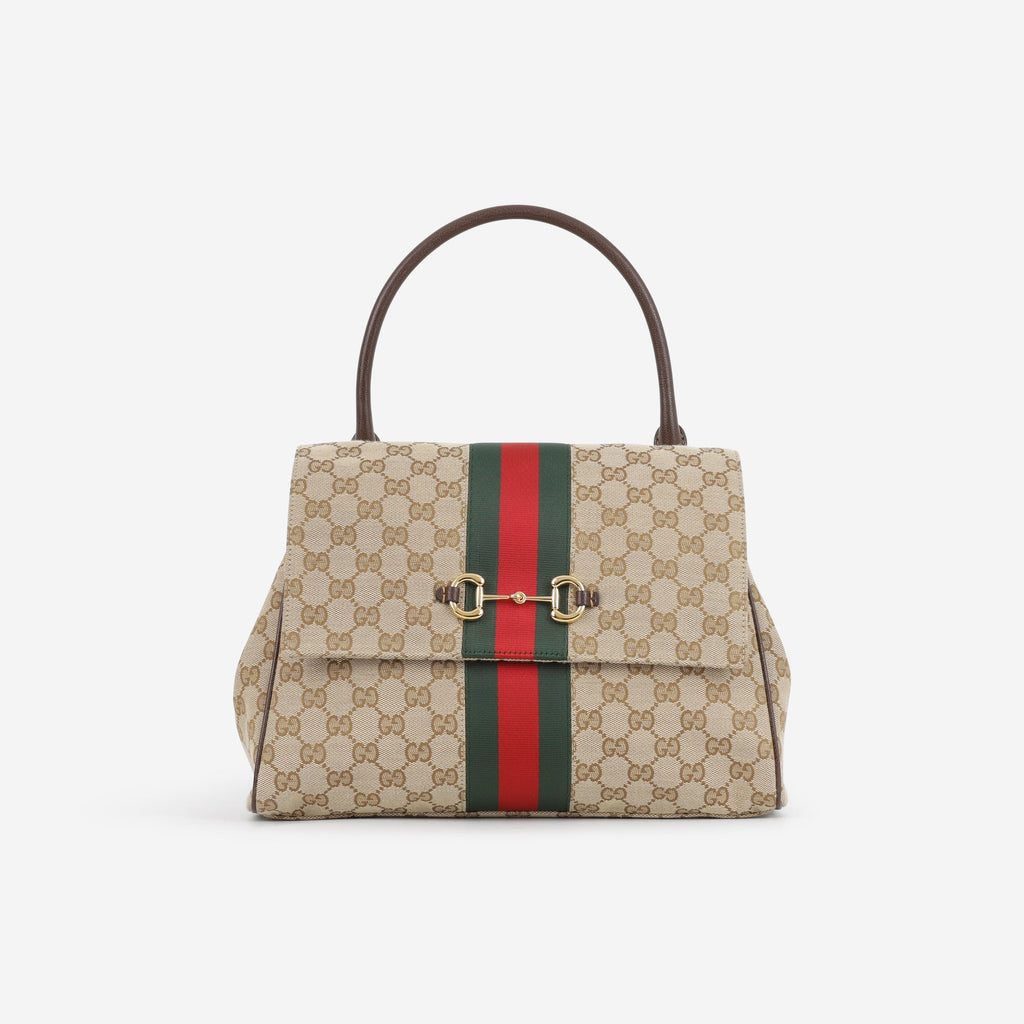 Gucci Paparazzo Medium Top Handle - Sand GG Canvas | Gold Hardware - Wholesale accessories from Lux Second Chance, Canada