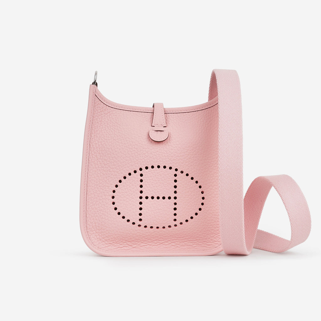 Hermès Mini Evelyne 16 - Rose Sakura Clemence | Palladium Hardware - Wholesale accessories from Lux Second Chance, Canada