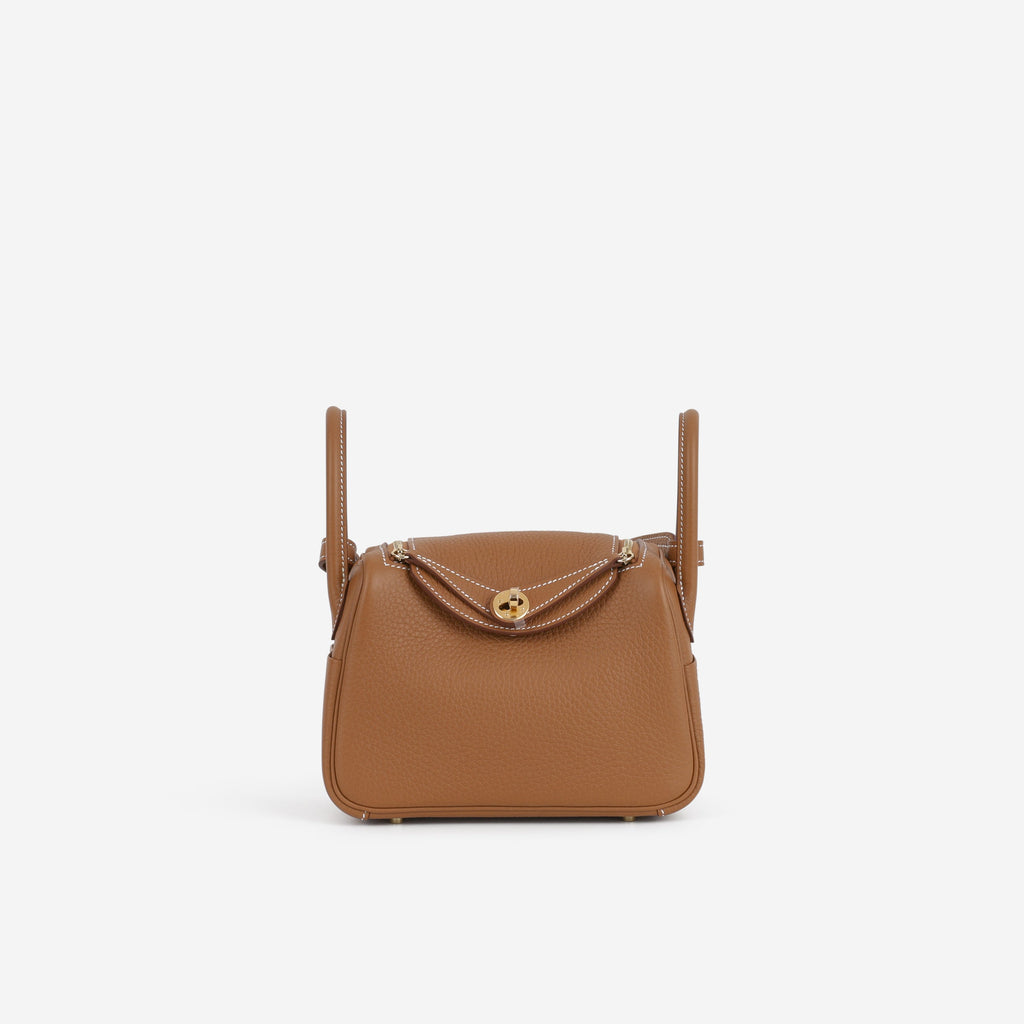 Hermès Mini Lindy - Gold Clemence | Gold Hardware - Wholesale accessories from Lux Second Chance, Canada