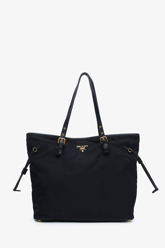 Prada Black Nylon Saffiano Leather Tote Bag - Wholesale accessories from Lux Second Chance, Canada