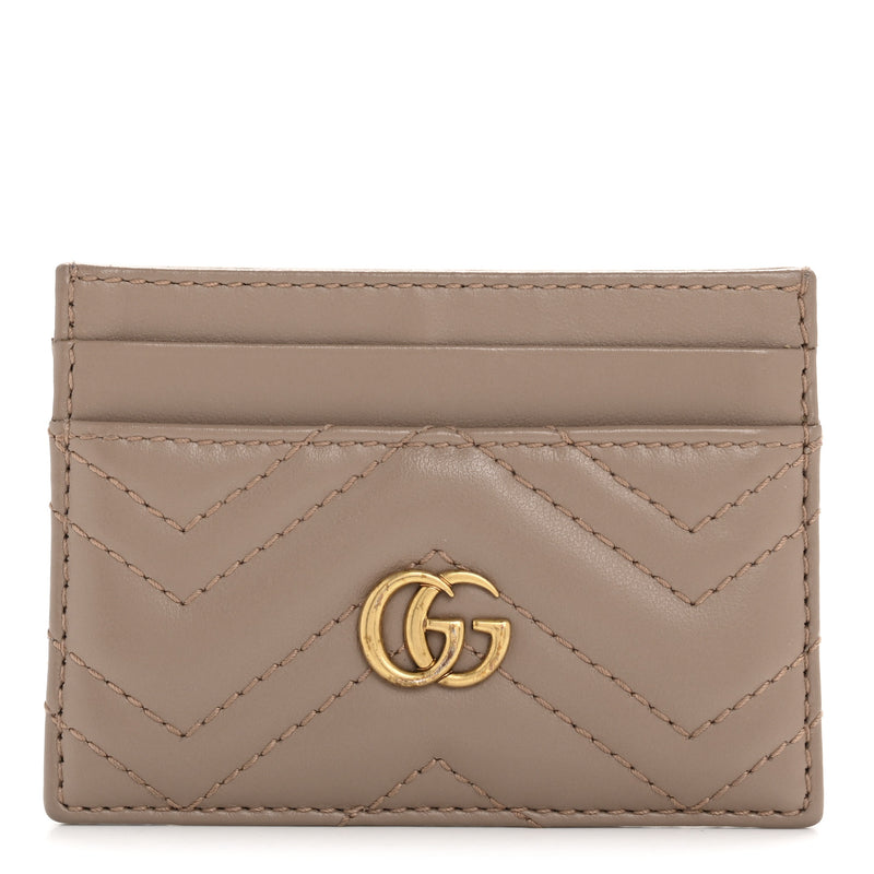 Gucci Calfskin Matelasse GG Marmont Card Holder Porcelain Rose - Wholesale accessories from Luxe Collective Fashion, United Kingdom