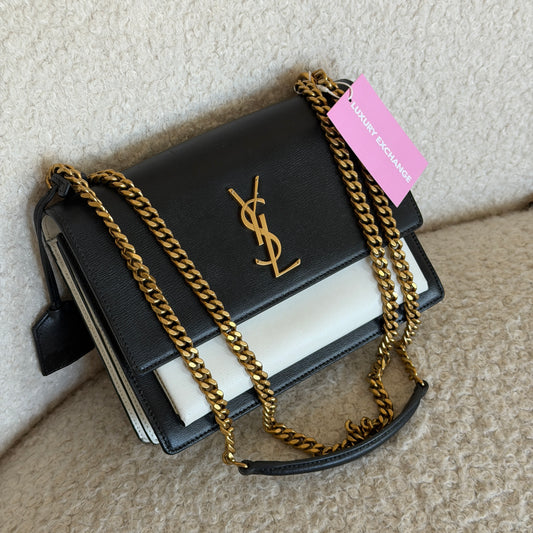 Pre-Owned Black/White Leather Sunset Crossbody Bag - Wholesale designer from Luxury Exchange, Ireland