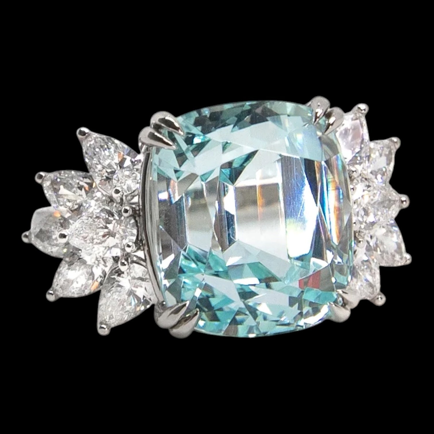 10.22ct "no heat" Aquamarine & 1.57ct (E/F VS) Diamond Ring - Wholesale bags from Luxury Promise, United Kingdom