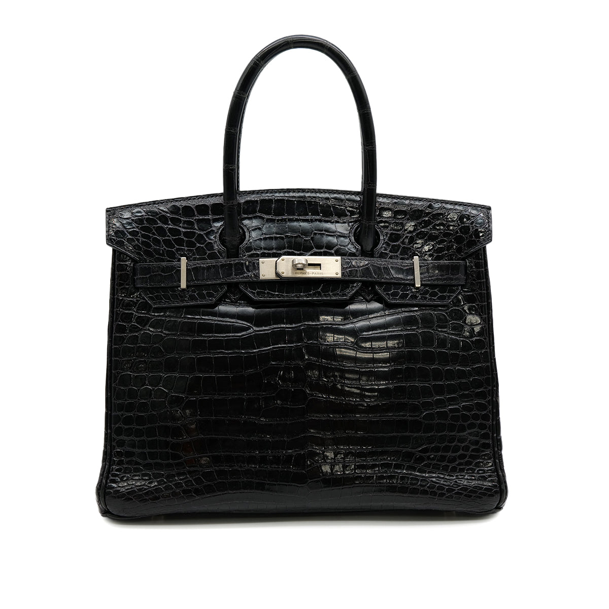 HERMES BIRKIN 30 BLACK POROSUS CROCODILE HAND BAG 2000 SQUARE D MATT HARDWARE - Wholesale bags from Luxury Promise, United Kingdom