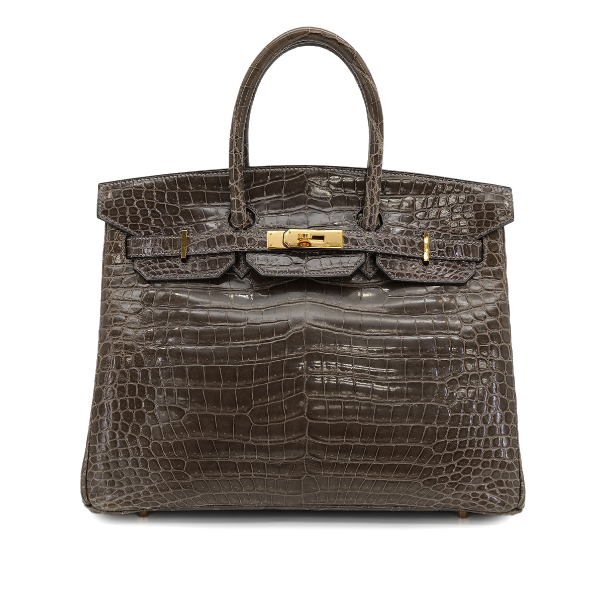HERMES BIRKIN 35 KAHKI POROSUS CROCODILE HAND BAG 1999 SQUARE C GOLD HARDWARE - Wholesale bags from Luxury Promise, United Kingdom