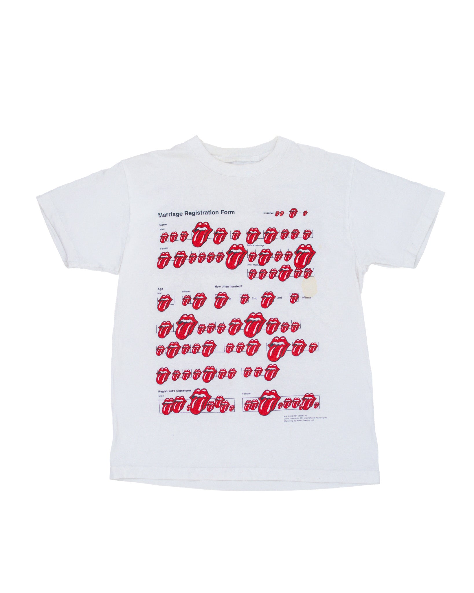 2009 THE ROLLING STONES 'MARRIAGE AND DIVORCE' GRAPHIC TEE - Wholesale budget from M-Star Studios, United States