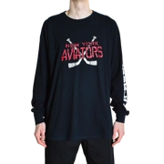 (XL) Y2K Black Red Graphic New York Brooklyn Hockey Long Sleeve Mens Shirt Size Extra Large - Wholesale casual from Magic X Kale, 