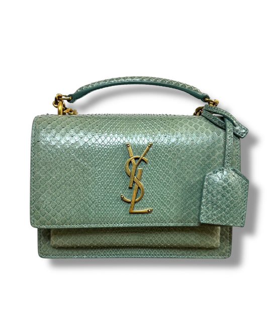 Sac Saint Laurent Sunset en python vert d'eau - Wholesale bags from Maison Renaissance, France