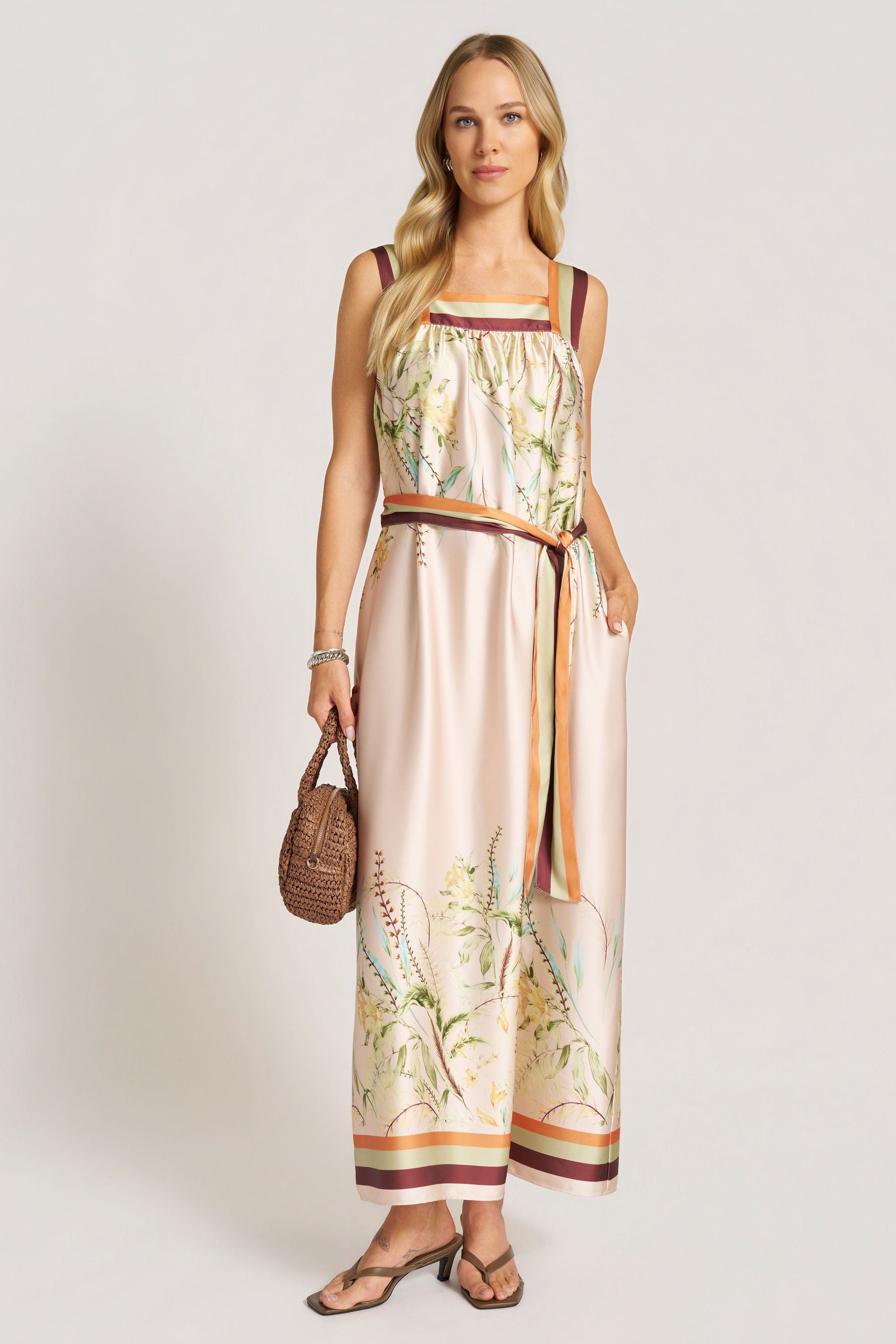 AVIRA PRINTED MAXI DRESS - NATURAL - Wholesale boho from mattym, 