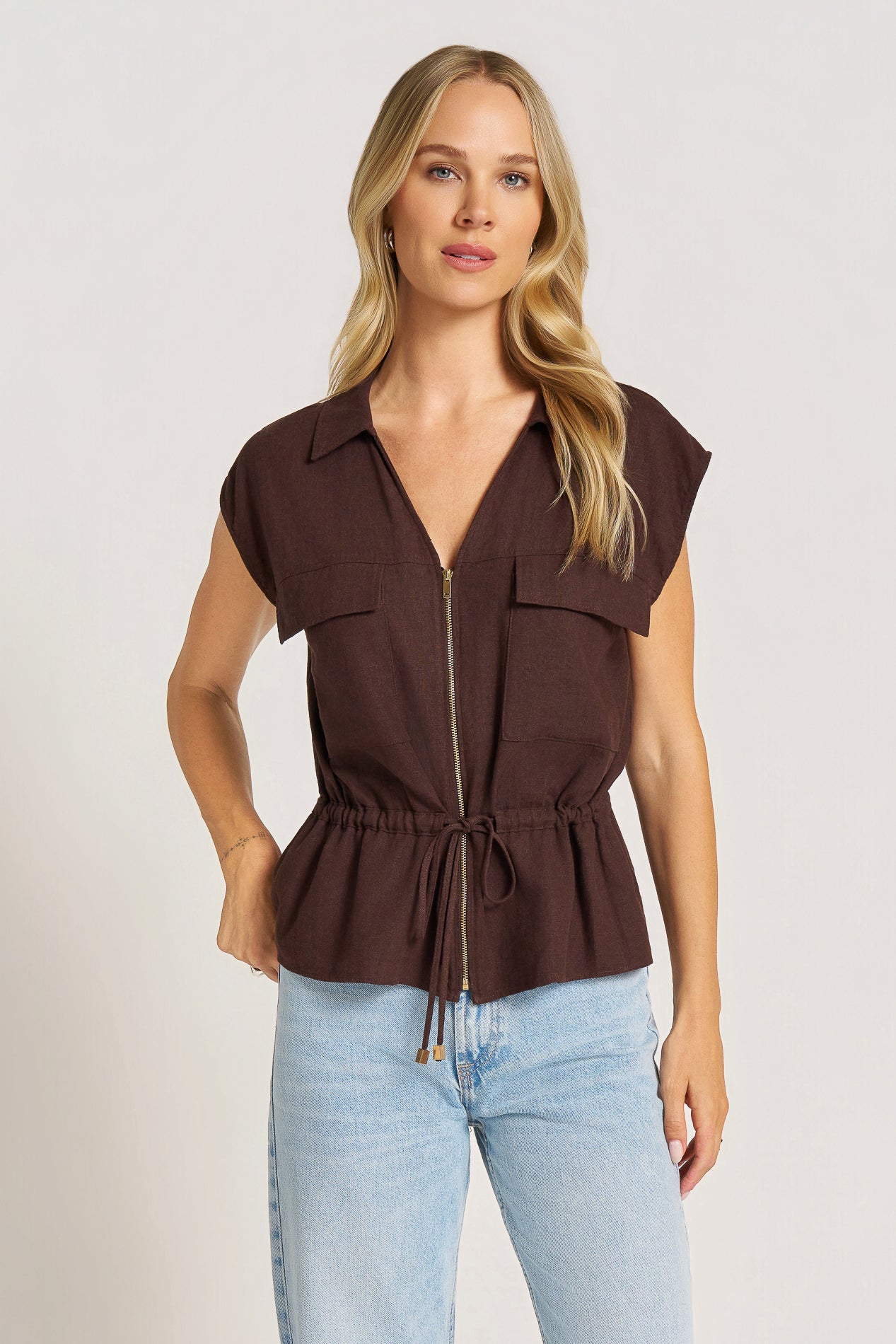 MARANI UTILITY TOP - CHOCOLATE - Wholesale boho from mattym, 