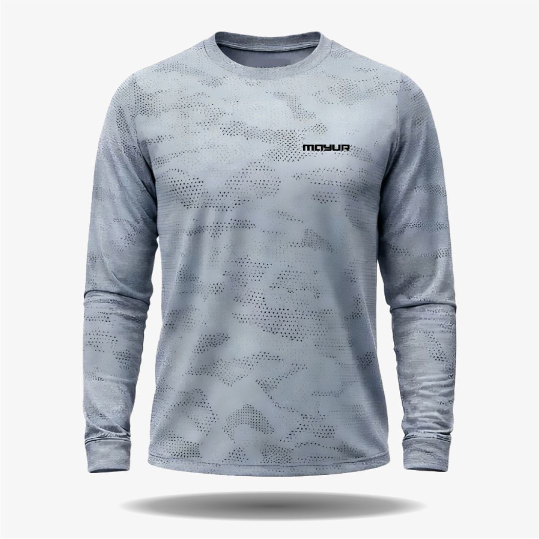 Grey full sleeve round neck T-shirt - Wholesale accessories from Mayur Sports, India