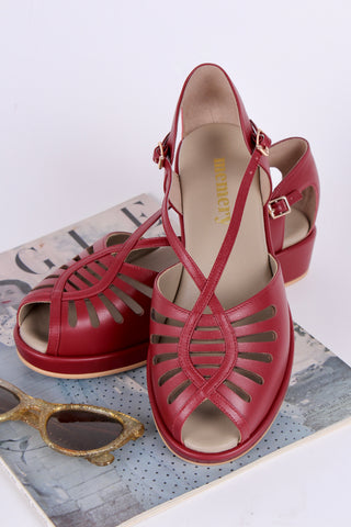 1940s summer sandals - Red - Katharine - Wholesale footwear from Memery, Denmark