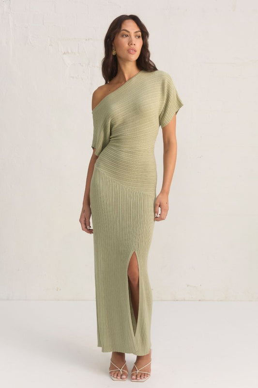 CELEST KNIT DRESS - SAGE - Wholesale casual from MØN RENN, Australia