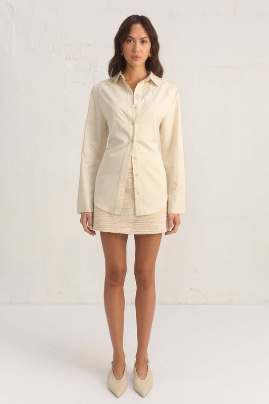 YARAH SHIRT CREAM - Wholesale casual from MØN RENN, Australia