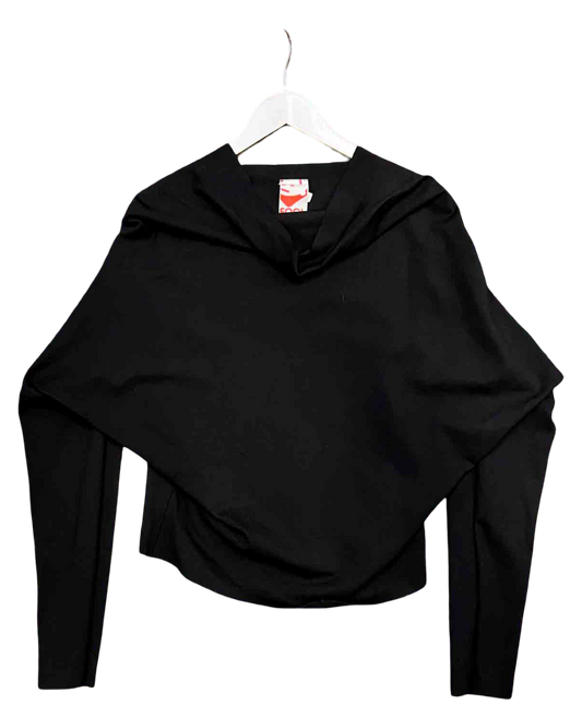 Size M | Fool Black Asymmetrical Top - Wholesale casual from Mutual Muse, Australia