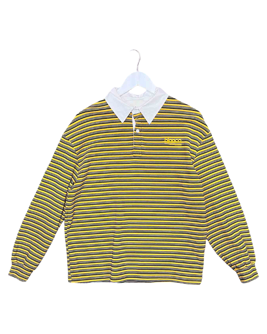 Size S | Blanca Yellow Stripe Rugby Polo - Wholesale casual from Mutual Muse, Australia