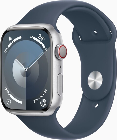 Apple Watch Series 9 45mm Cellular mit Sportarmband sturmblau Aluminiumgehäuse silber S-M - Wholesale budget from mySWOOOP, Germany
