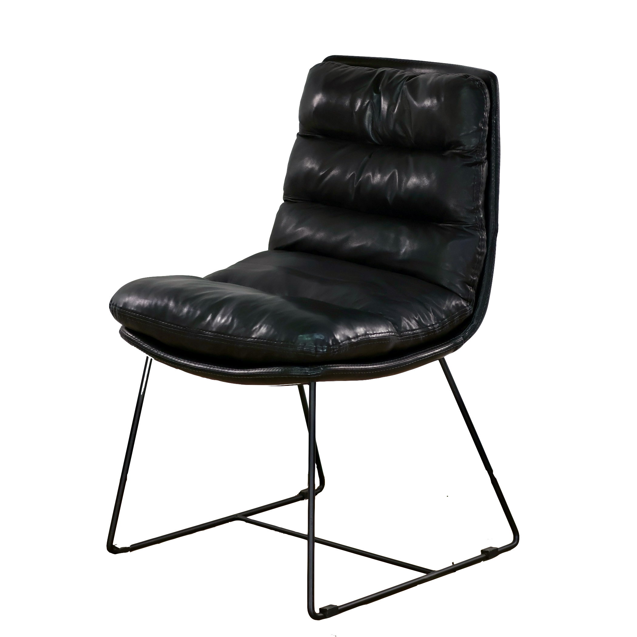 CHR734 BLACK LEATHER CHAIR - Wholesale accessories from Nomadic Trading Co., United States
