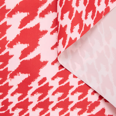 Houndstooth Printed Technical Faille - Wholesale deadstock from Nona Source, France