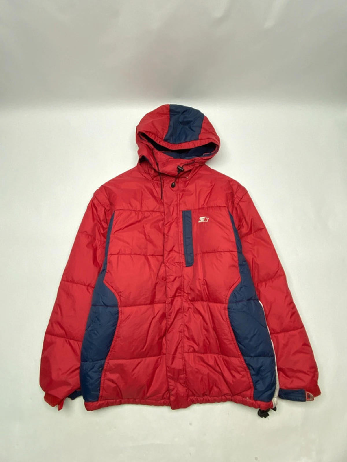 Vintage Starter Puffer Jacket – Red / Navy - Wholesale casual from Northern Pole Vintage Wholesale, United Kingdom