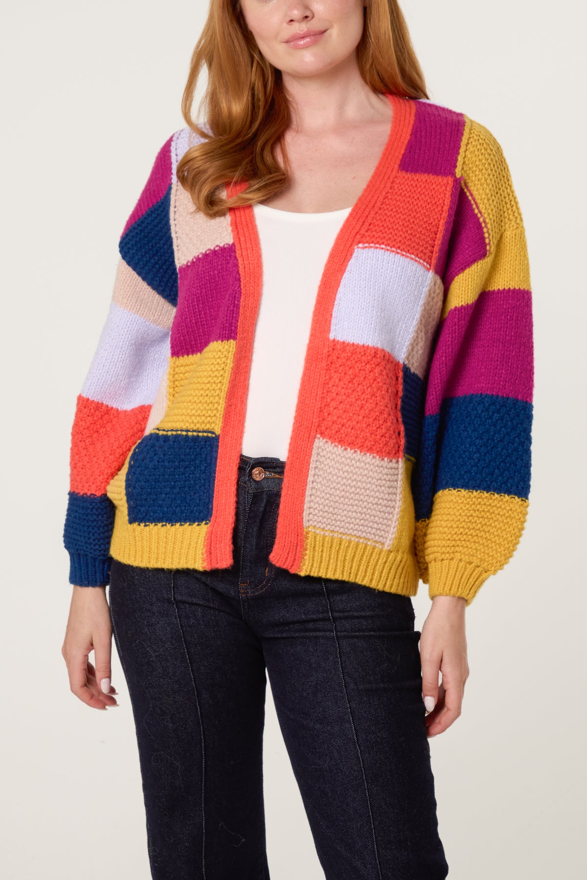 Multicolour Patchwork Knit Cardigan - Wholesale boutique from Nova of London, United Kingdom