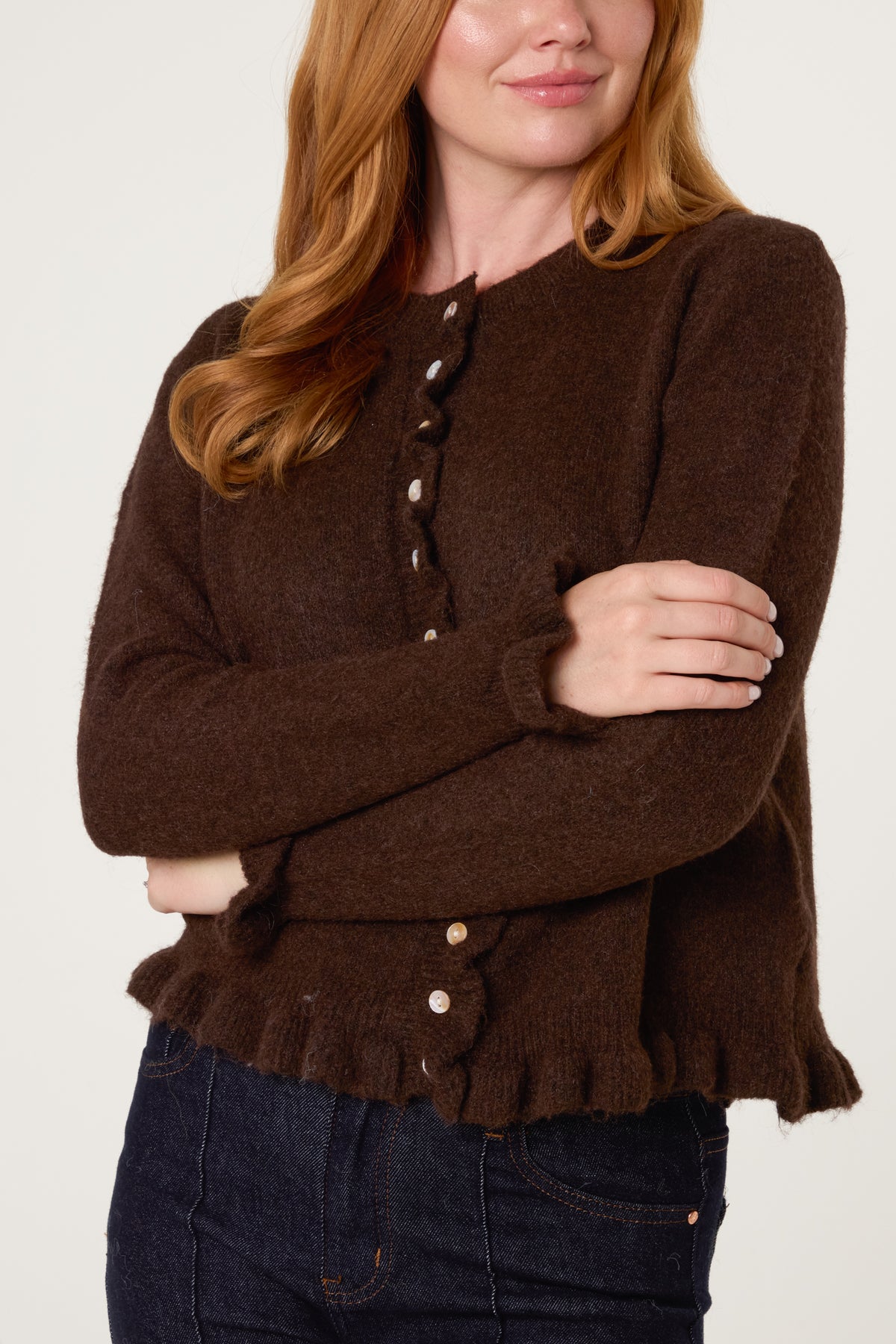 Ruffled Trim Button Through Cardigan - Wholesale boutique from Nova of London, United Kingdom