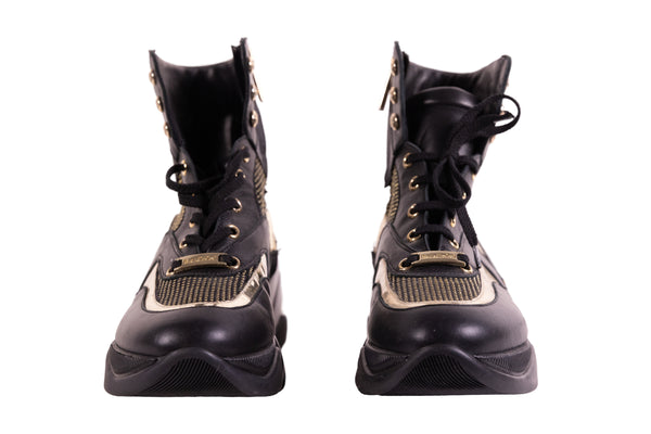 Baldinini Black Gold Boot Sneakers Size 37 - Wholesale accessories from On Que Style, United States