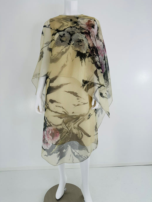 Georg et Arend Salon Privée Munich Printed Silk Organza Dress & Cape - Wholesale designer from Palm Beach Vintage, United States