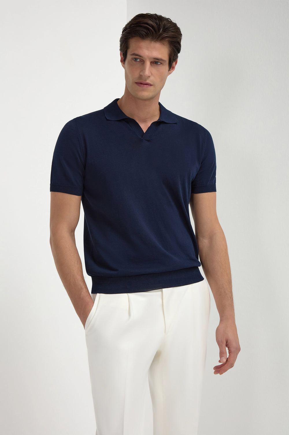 Blue polo - Made in Italy - Wholesale boutique from Pini Parma, Italy
