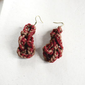 Recycled Textile Earrings - Wholesale boho from Povera Slowdesign, France