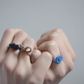 Textile Rings (Handmade) - Wholesale boho from Povera Slowdesign, France