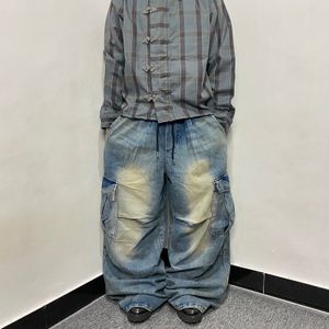 Slogan Super Baggy Cargo Blue Jeans - Wholesale budget from Preloved Indonesia, Indonesia