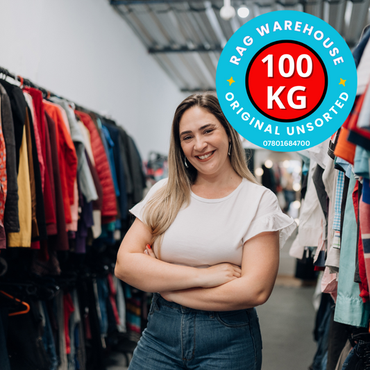 100kg Unsorted Used Clothes Parcel – Wholesale Charity Shop & Bank Supply - Wholesale budget from Rag Warehouse, United Kingdom