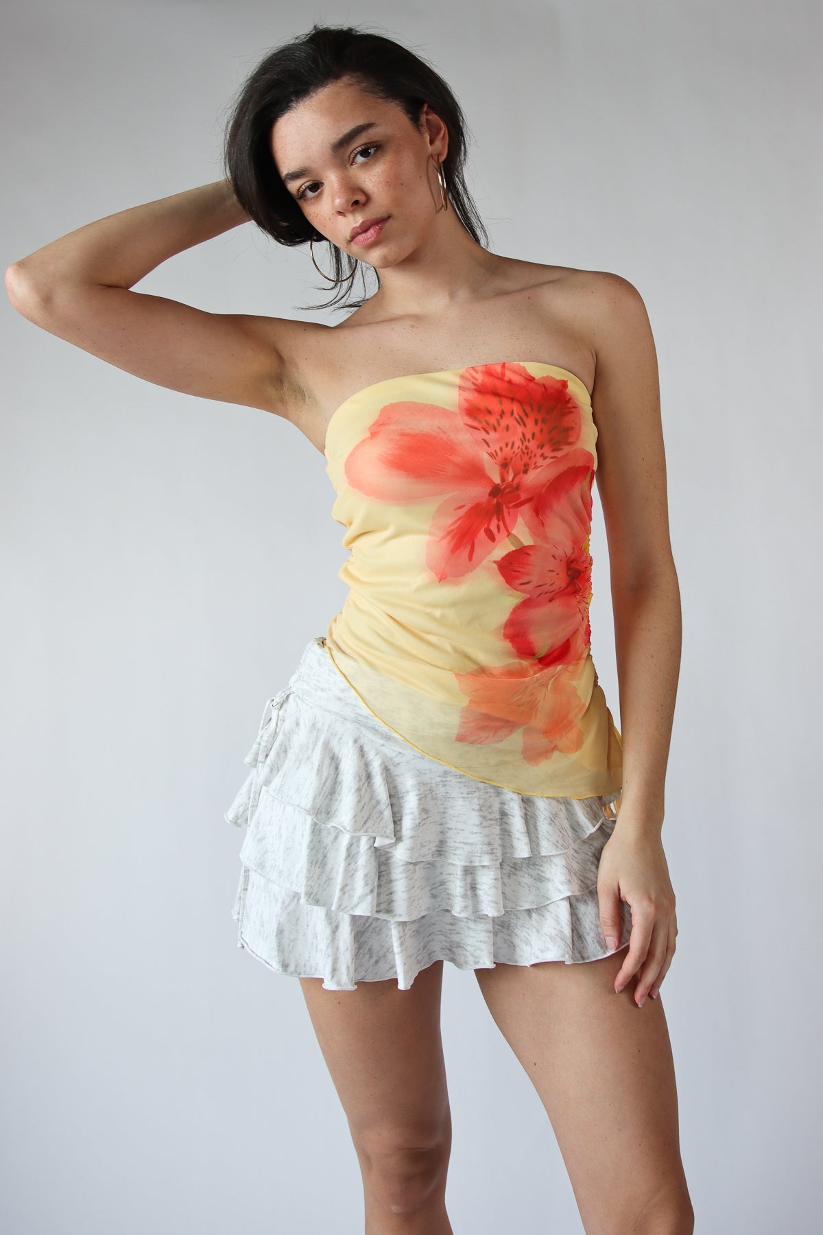 Asymmetrical Hibiscus Tube Top - Wholesale 00s from Ragstock, United States