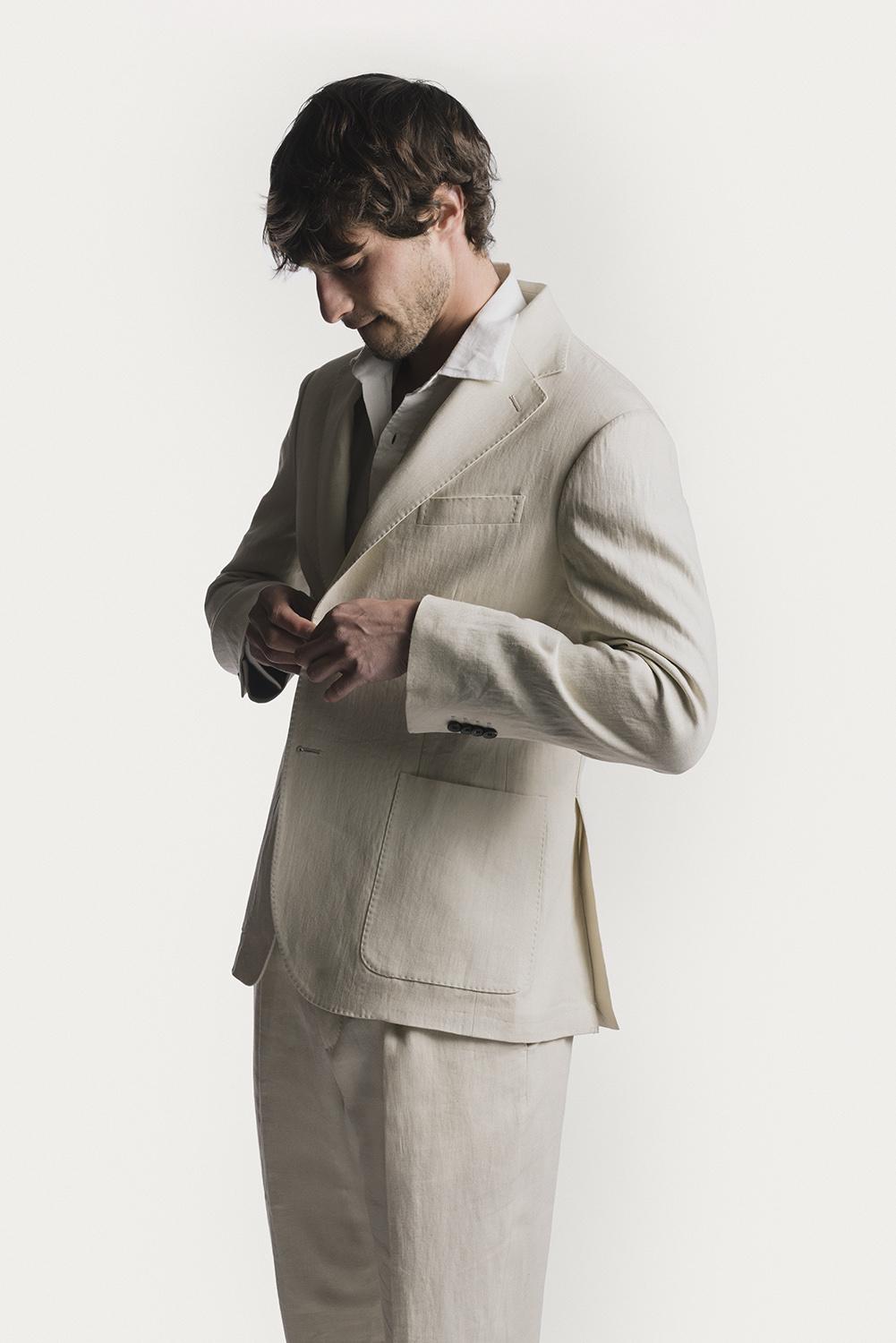 Giacca Windsor raso di lino - Wholesale designer from RAW MILANO, Italy